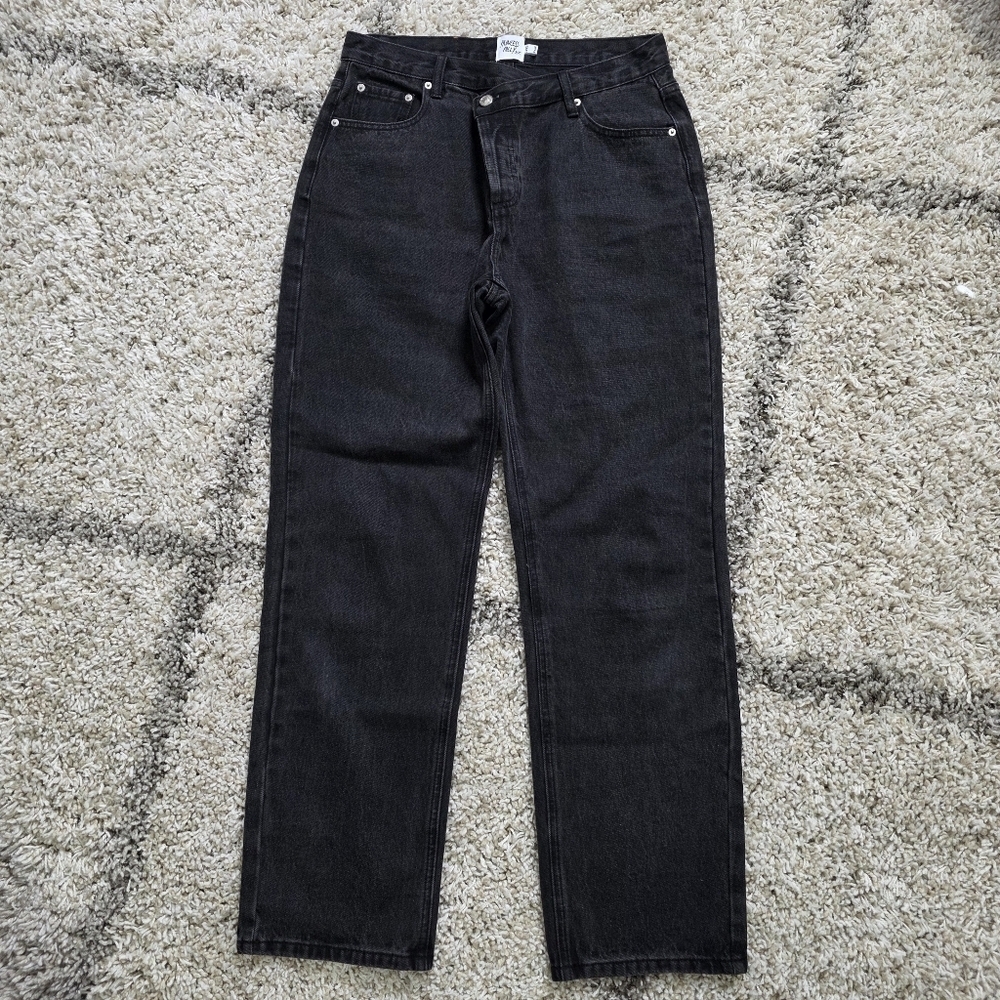 Princess Polly Black Straight Leg Jeans Size 8 - Picture 2 of 8